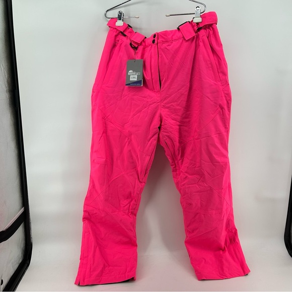 RIUIYELE Women's Detachable Ski Snow Bib Pants Pink Sz 2XL NWT - Picture 2 of 10
